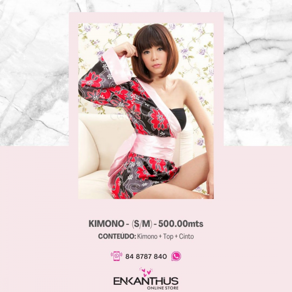 IM1000 - Kimono Japonês 👘 Conteúdo: 1 Kimono Japonês + 1 Top Preto + 1 Cinto  Cor: como ilustra a foto  Tamanho: S/M  STOCK KIM1000 - Vermelho - S/M - 500.00mt