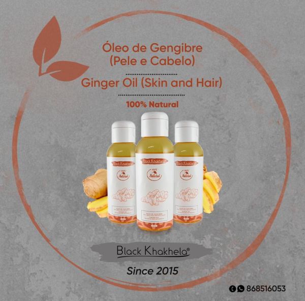 Óleo de gengibre 1 100,00 MZN O nosso querido hidratante para toda família   Para pele e cabelo Gengibre é rico em óleos essenciais, vitaminas e minerais, antioxidantes e aminoácidos.