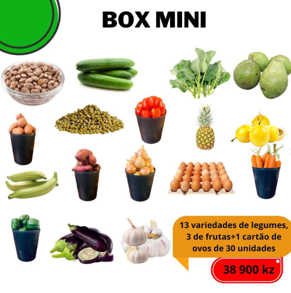 3 tipos de box com variedades de legumes e frutas. Levamos ao conforto do seu lar Produto frescos e naturais.