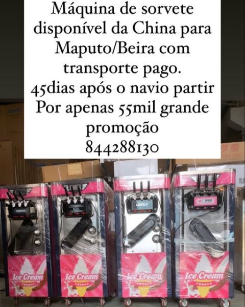 Máquina de sorvete disponível para o envio para Moçambique até Maputo, Beira