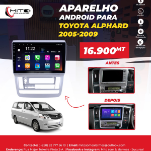 Aparelho android Toyota alphard 2005-2009