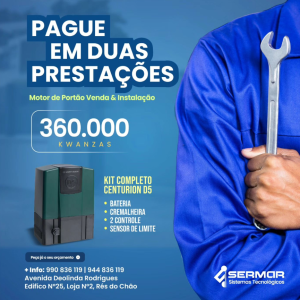 Automatização de portão por apenas 360.000, oferecemos a possibilidade de pagar em dias prestações.