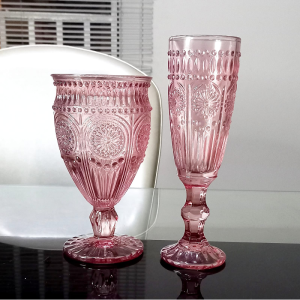 Taças vintage rosa Conjunto de 6=1,900.00