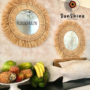 Espelho em ráfia natural❤️5200MZ