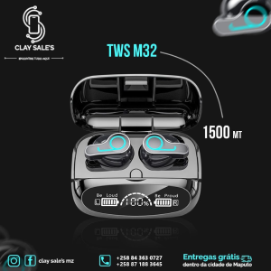 M32 Earbuds Cancelamento de ruído Microfone: Sim Raio do wireless:15m Tempo de carregamento:2 Horas