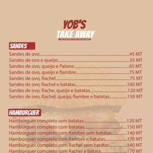 SERVIÇOS DE ALIMENTAÇÃO _ ALIMENTAÇÃO FAST FOOD  COMIDA SABOR EXTRA Yob's Take Away Um lugar para te dar o melhor sabor.