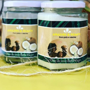 Óleo de Coco 100% natural. Concebido para hidratação de cabelo e pele