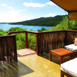 Tendas luxuosas com vista para lago