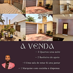 CASA A VENDA _ Características: - 3 Quartos espaçosos um deles é suíte; - 2 Banheiro 🚾 de apoio; - 1 Uma sala de estar & uma jantar; - 1 Marquise com cozinha e dispensa