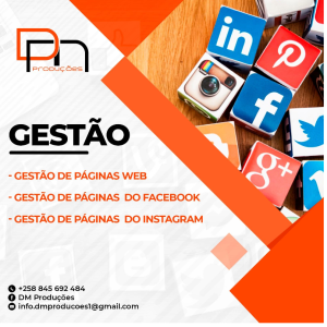 GESTÃO ONLINE 3500,00 MZN - Gestão de páginas web - Gestão de páginas Facebook  - Gestão de páginas Instagram DMGest01