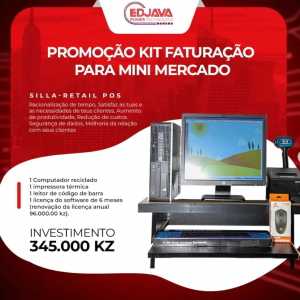 Kit faturação para lojas , Mini Mercado Farmácia Restaurante 1- POS 2 Tela Digital Edjava  1 - impressora térmica 1- gaveta para dinheiro