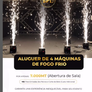 Máquinas de fogo frio disponível para aluguer a preço promocional