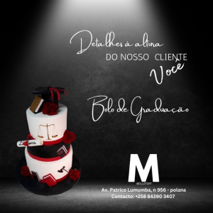 Massa: Formigueiro/vanila & red velvet Cobertura: Massapão Chapéu de Graduação - Comestivel