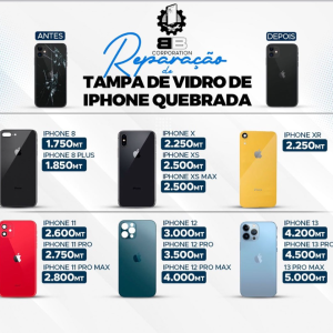 Tampas traseira de vidro para iPhone 😍 Montagem inclusa