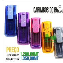CARIMBOS DO BOLSO MZN 1.350,00