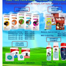 Produtos contra pulgas, carraça, ácaros