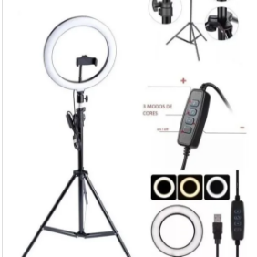 Ring lights com Tripé: ring Light 15 cores
