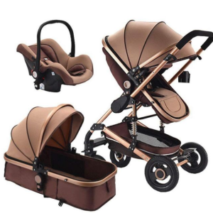 Belecoo Q3 Baby Stroller 3 In 1 Newborn Baby Carriage-Brown
