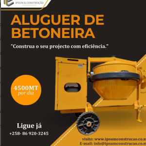 Betoneira disponível para aluguer