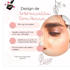 Design de sombrancelhas com henna