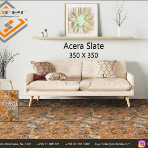 ACERA SLATE é um piso com padrão de pedra mate em tamanho 350 x 350.