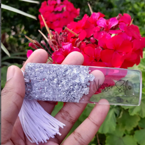 Marca-páginas transparente-prata