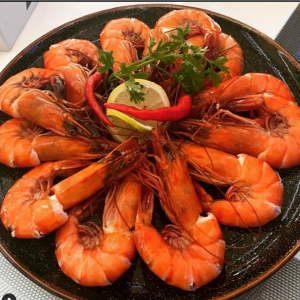 We strive for the best . The national prawns . Camarão Piri-piri ( Nacional) 168 sem
