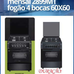 fogão preto de 4 bocas e preparar a sua refeição de forma rápid
