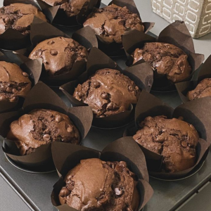 Muffins de chocolate e nutella
