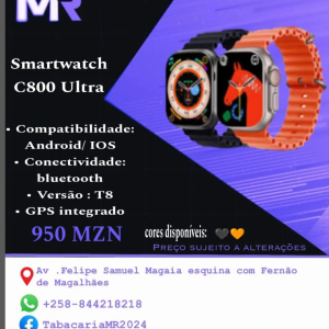 Smartwatch C800 ultra Por apenas 950 MZN