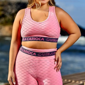 Conjunto bermuda + top. Tecido texturizado, zero transparência e muito confortável. .