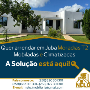 Arrenda-se na Matola Rio, Juba. Moradias T2 num condomínio Fechado  150 metro da Estrada Velha da Mozal (Rua dos saloes de casamentos) 1 Sala e Cozinha Equipada Openspace 2 Quartos (1 ensuite) - 1 WC  social