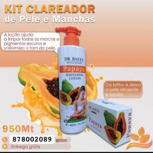 Kit Clareador de Papaya  Loja Slyther Sale's✨☎ Temos para si: Kit Creme Clareador Papaya Sabonete e loção por apenas 950MT.